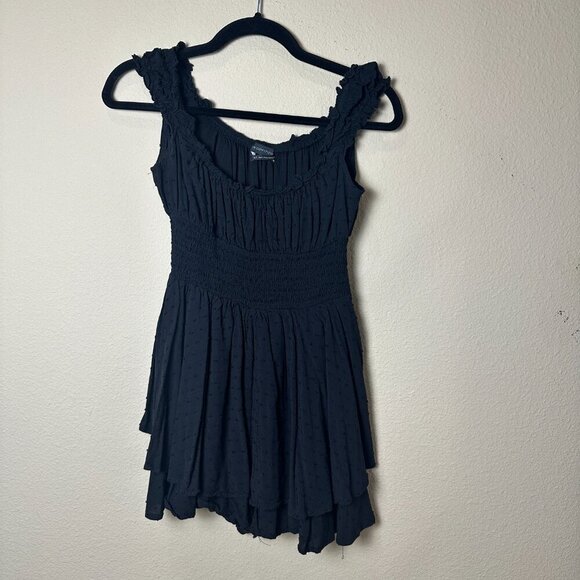 URBAN OUTFITTERS Swiss Dot Black Romper Size Small Shorts Skort - Picture 2 of 10